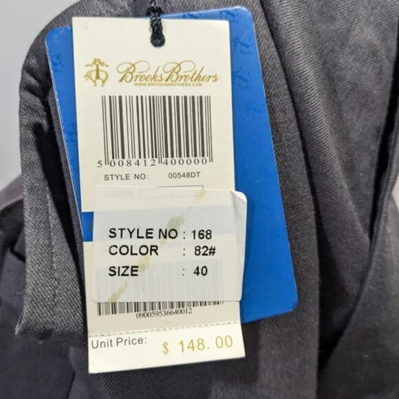 NWT Brooks Brothers | Gabardine Wool Trousers In Grey (40/34) - Picture 7 of 10